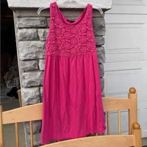 Pink Sleeveless Lace Dress
